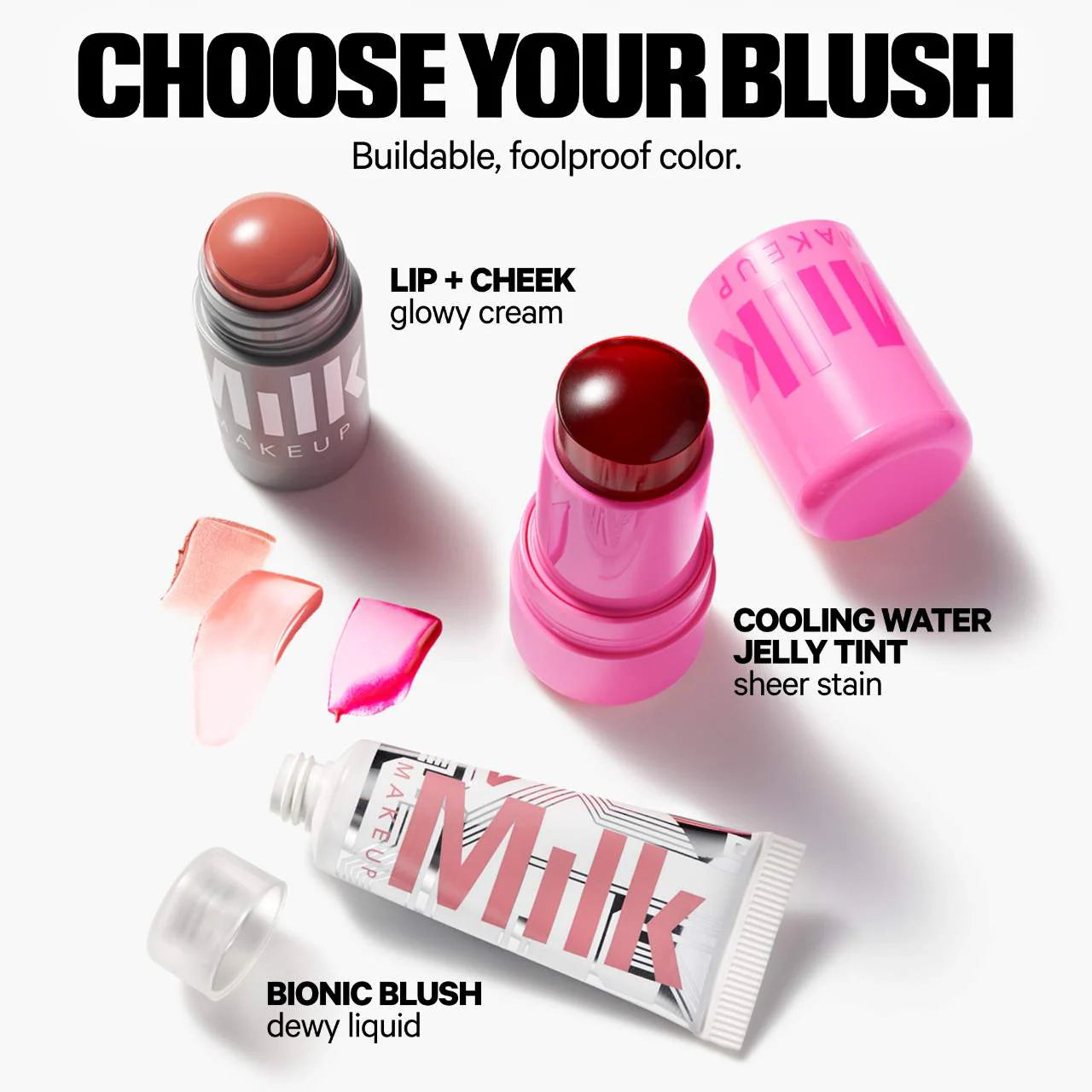 MILK MAKEUP
Lip + Cheek Cream Blush Stick